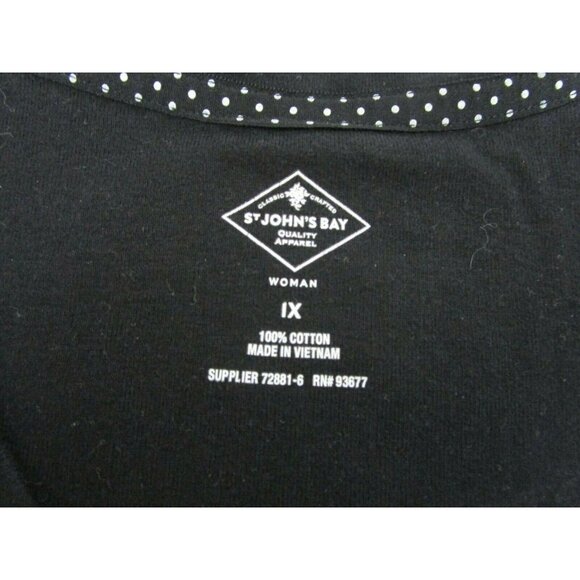 St John's Bay Plus Size 1X Tees Tops 1 Black 1 Beige Short Sleeve Lot of 2 EUC - Picture 10 of 12